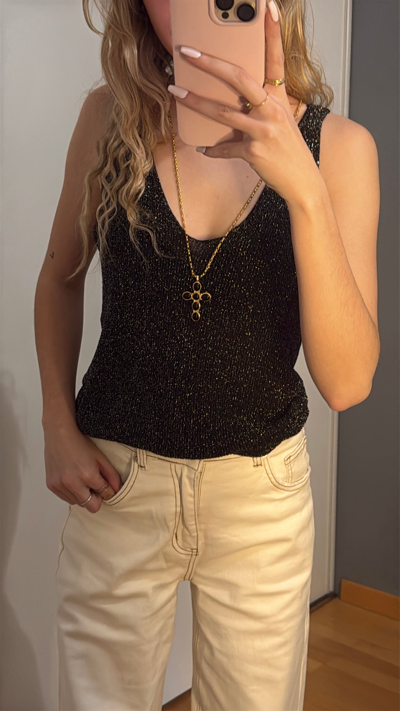 Haut de soirée - Noir pailleté