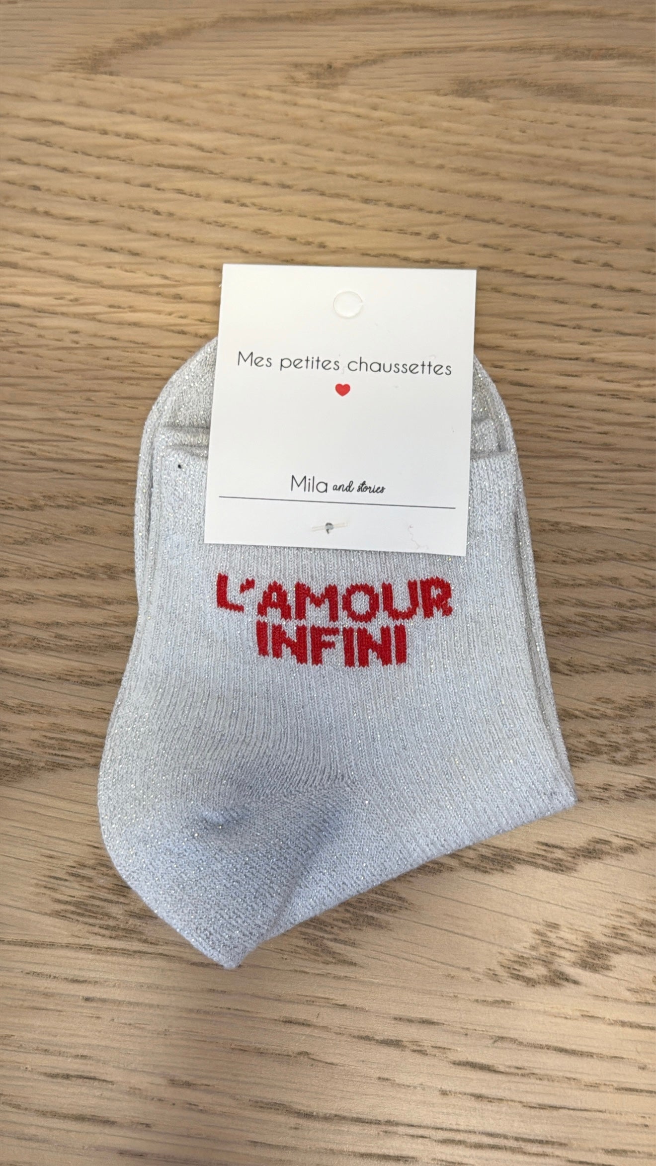 Chaussettes pailletées - "L'amour infini"