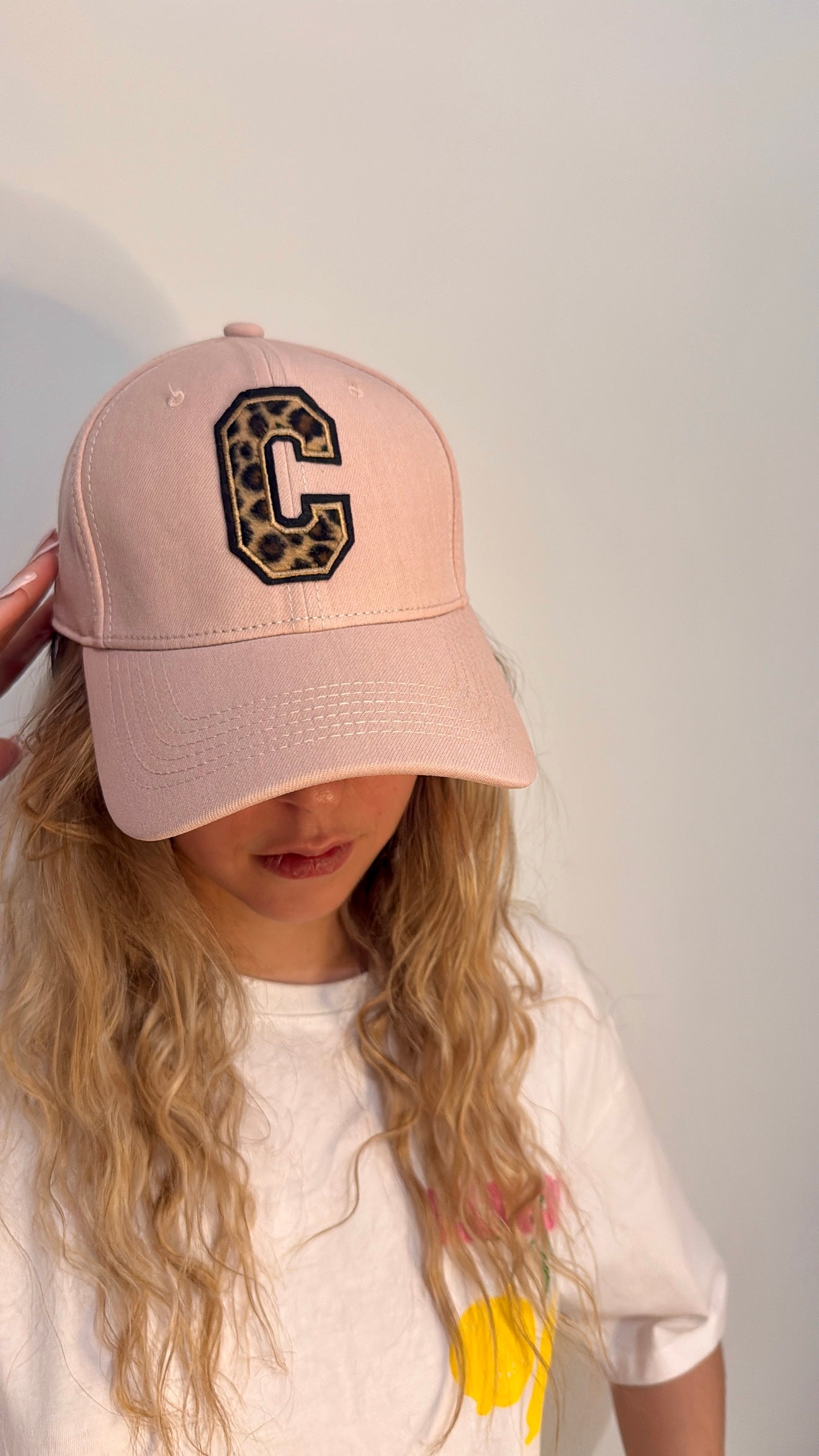 Casquette "C" - Rose & motif léopard