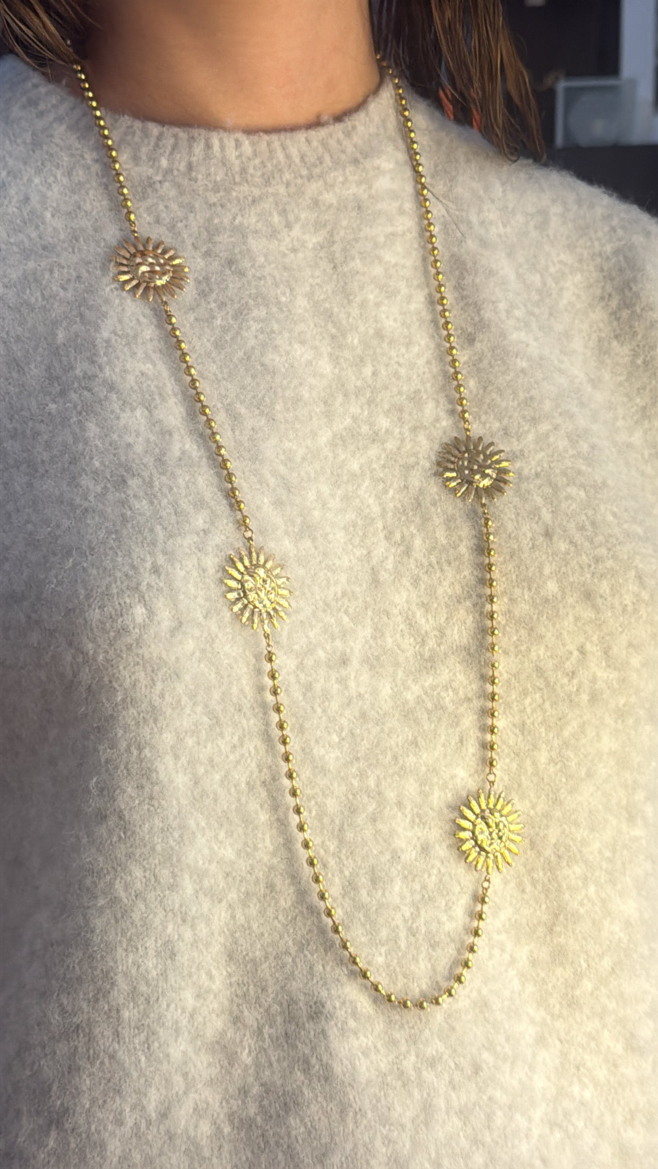 Sautoir "multi soleil" - Acier inoxydable