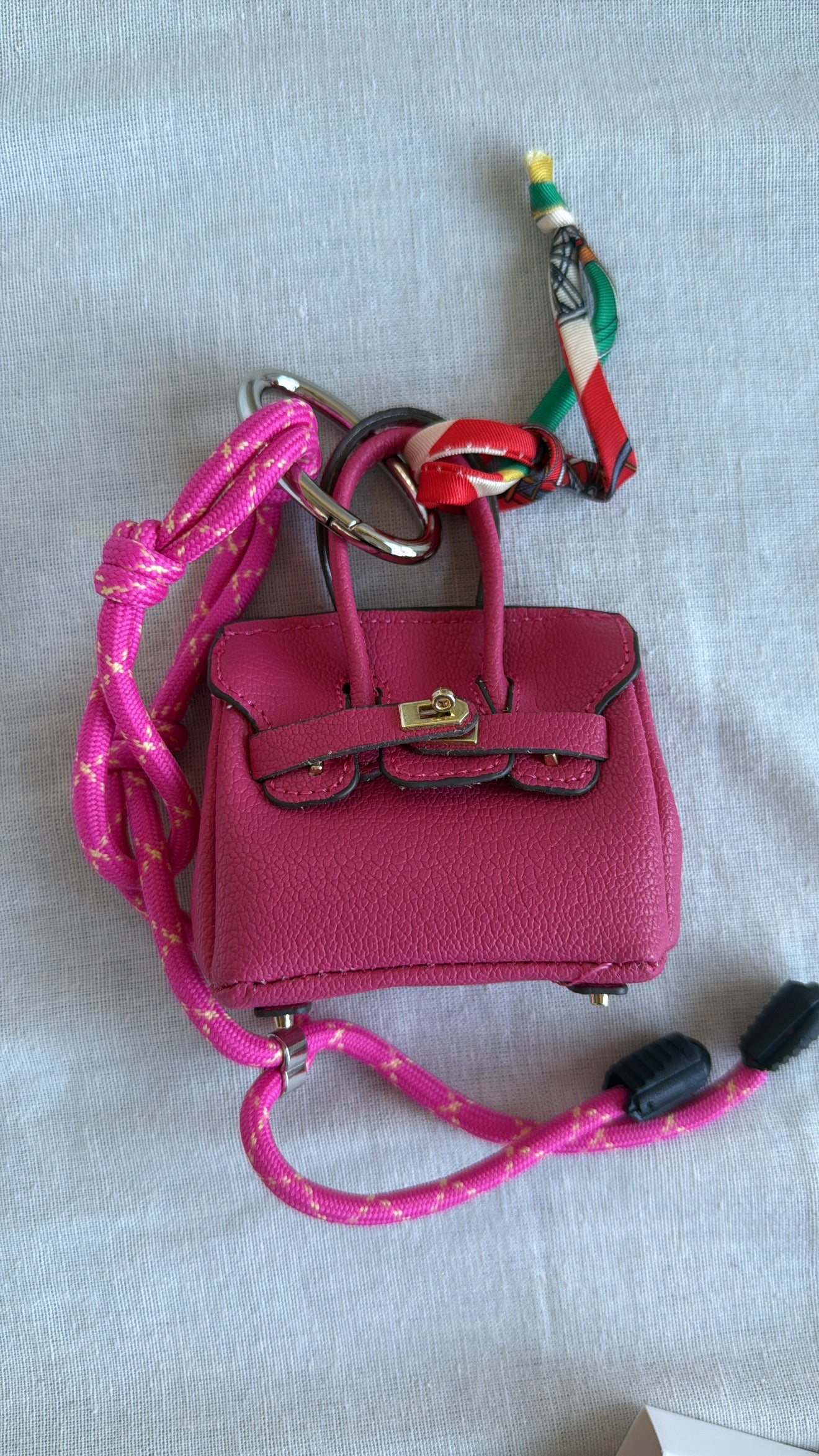 Porte-clés mini sac rose