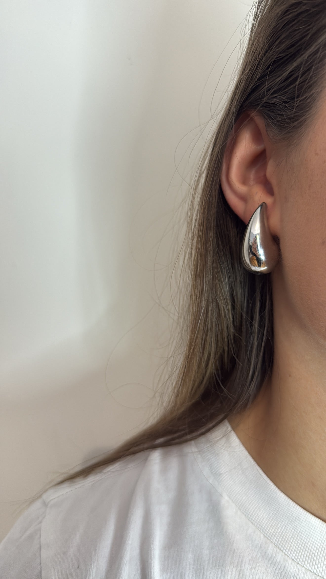 Boucles d'oreilles motif "goutte" en acier inoxydable