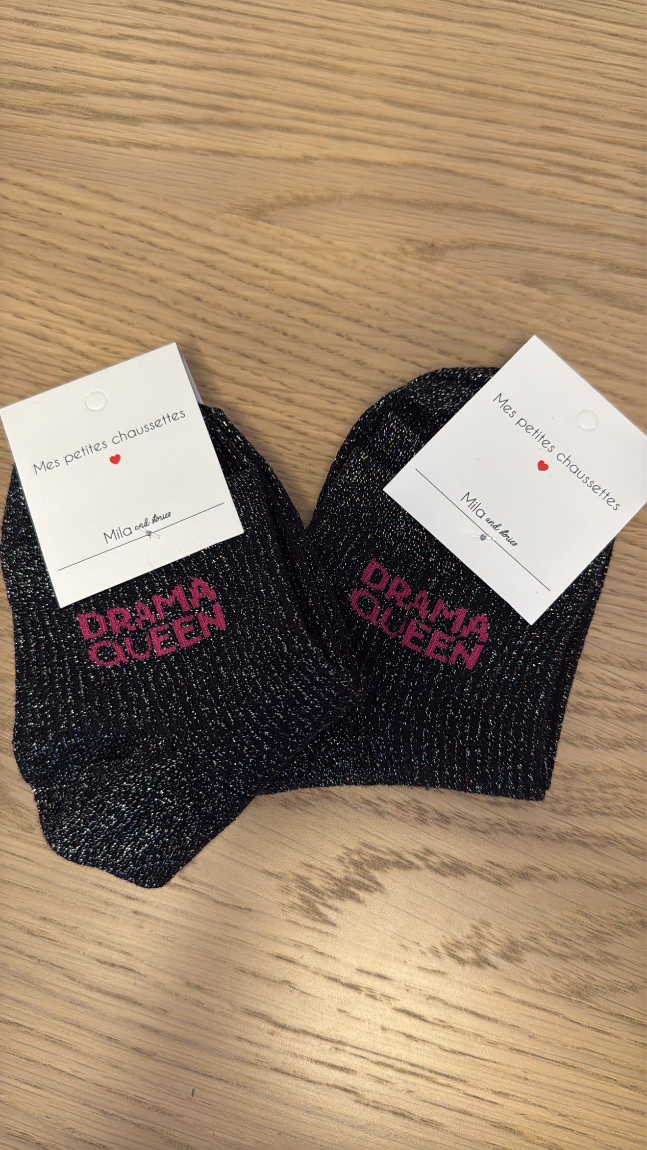 Chaussettes pailletées - "Drama Queen"