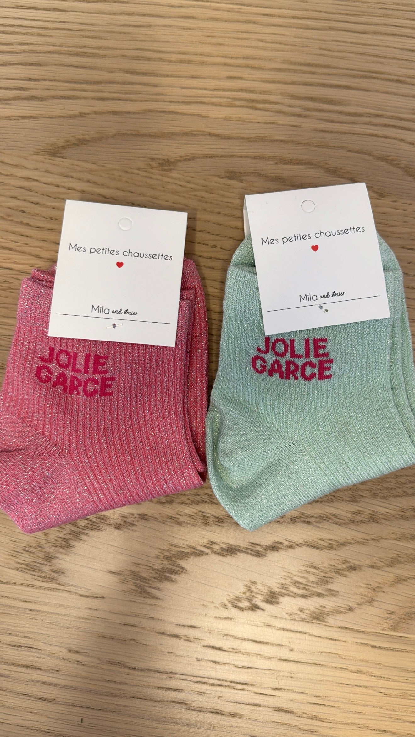 Chaussettes pailletées - "Jolie Garce"