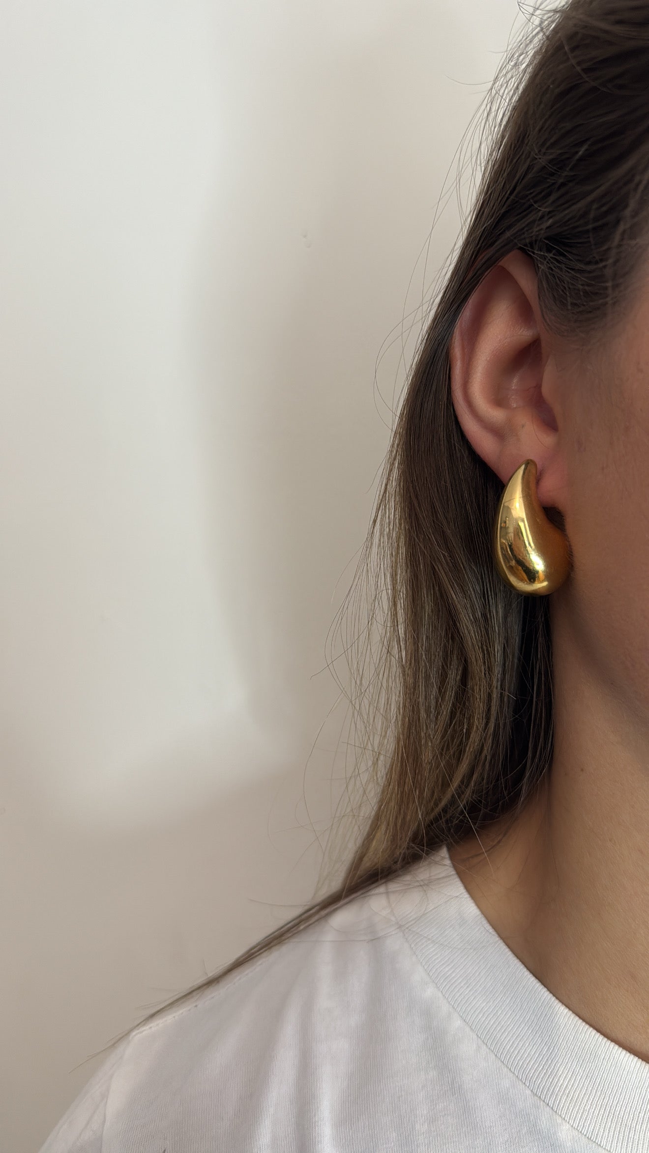 Boucles d'oreilles motif "goutte" en acier inoxydable