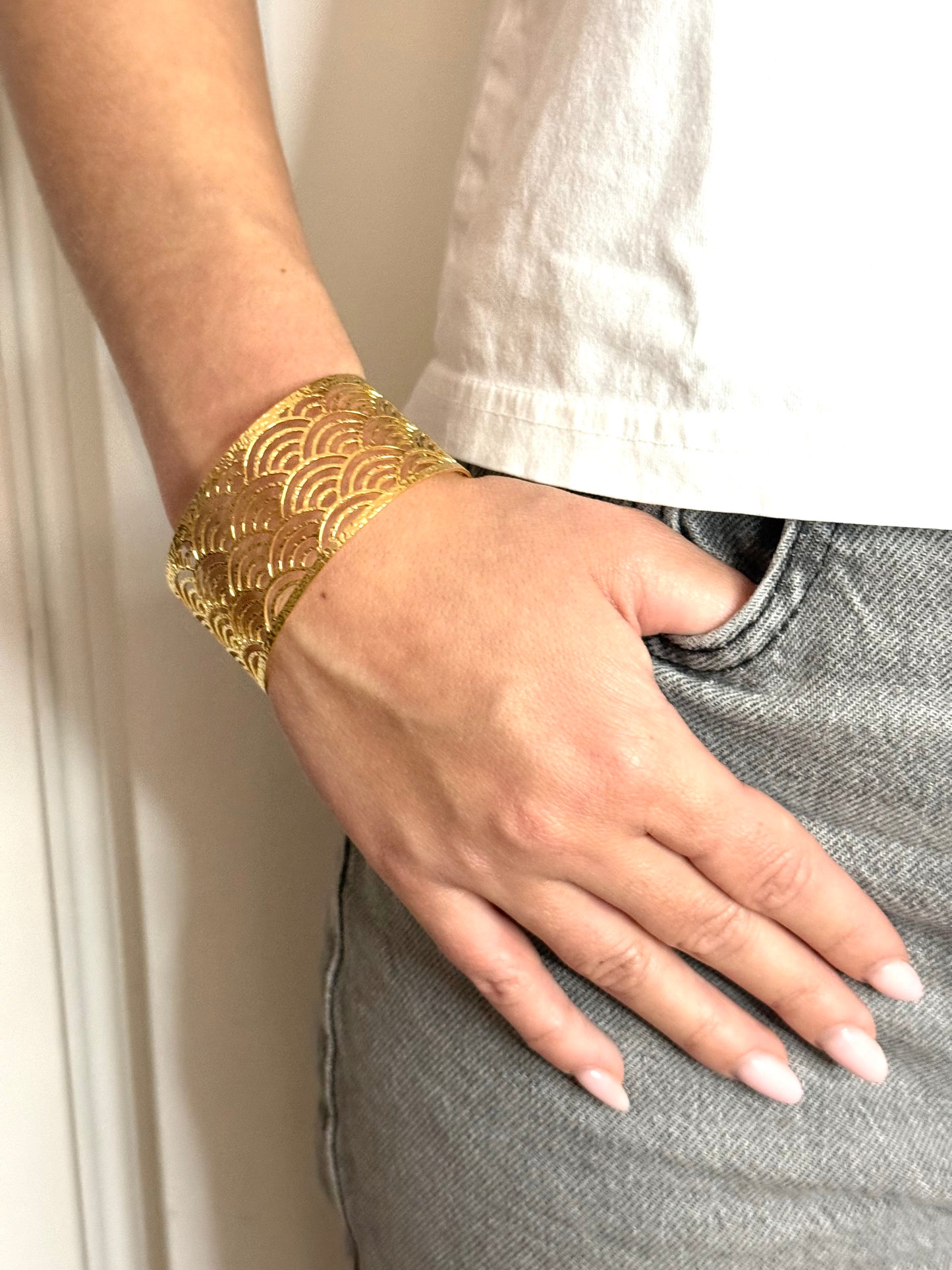 Manchette arc-en-ciel en acier inoxydable