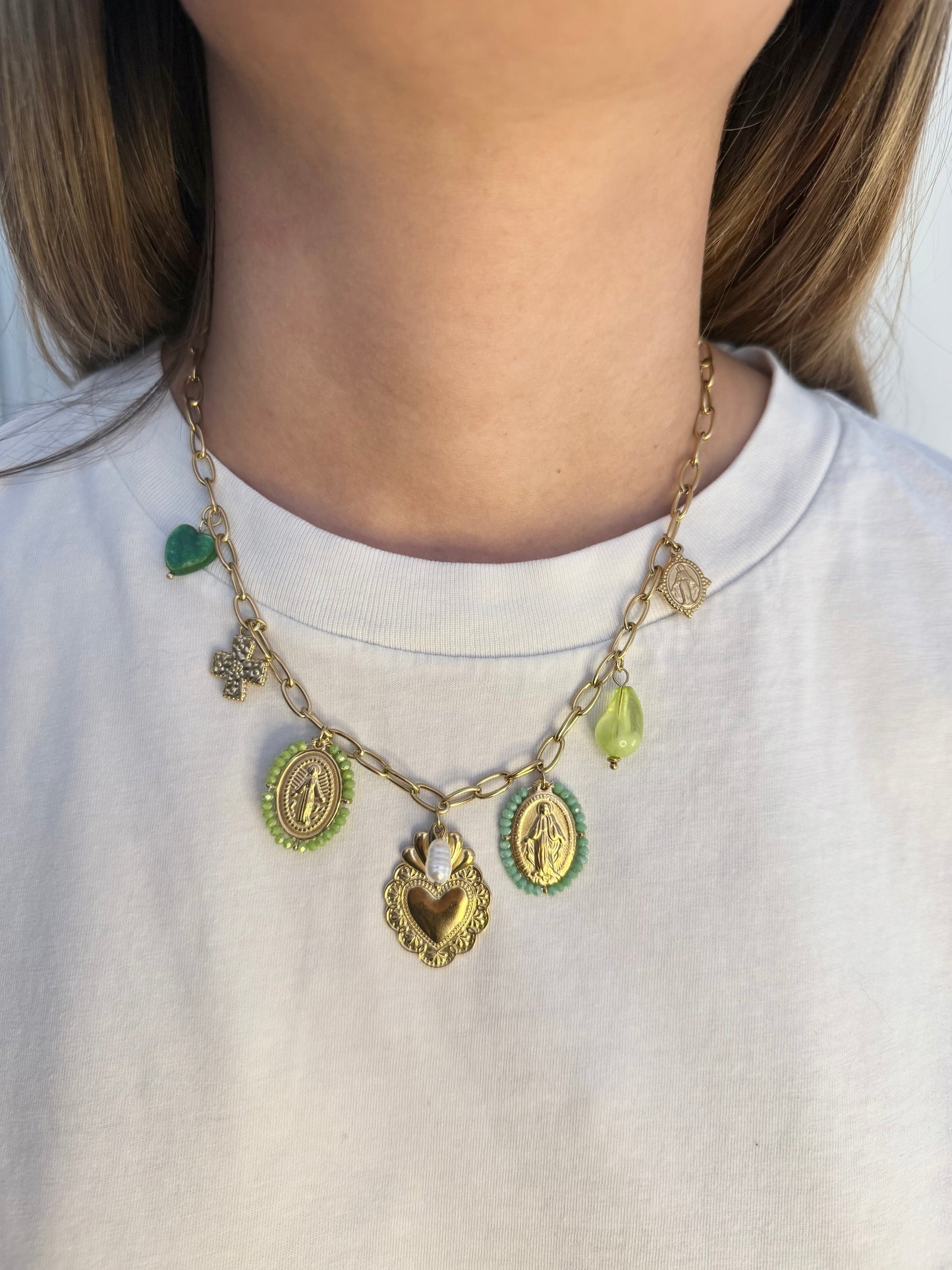 Collier à charms "Marie" - Acier inoxydable