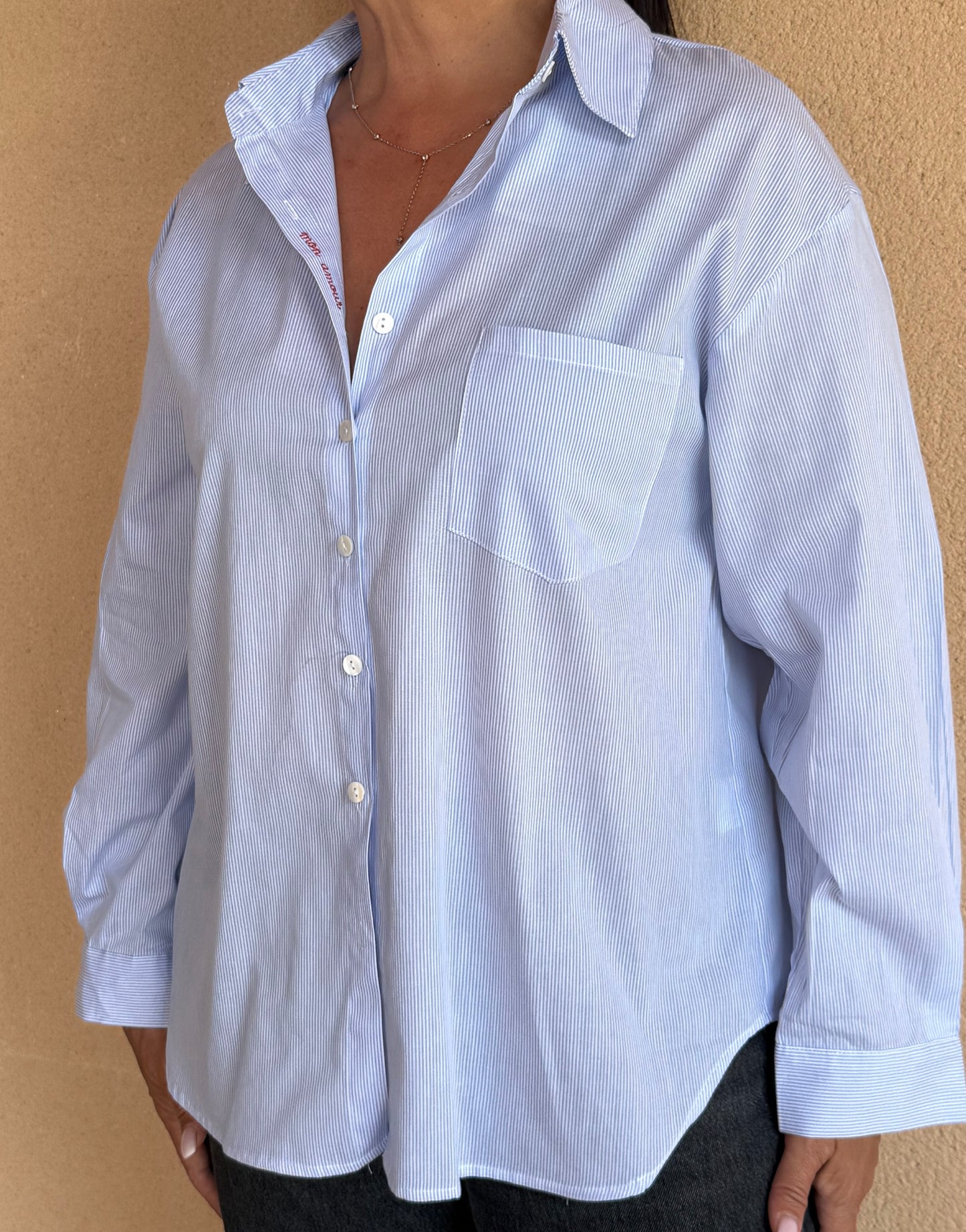 Chemise " Mon Amour" - à rayures