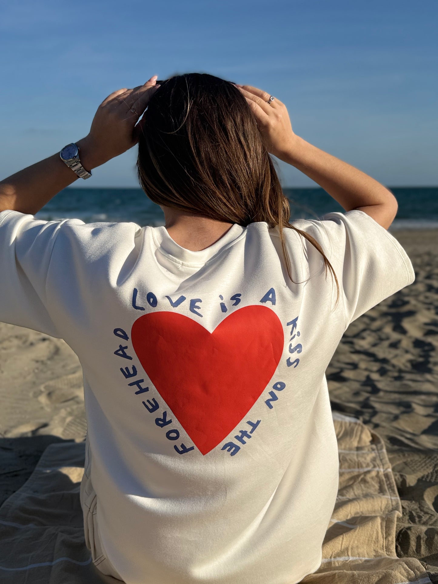 T-shirt " Love" - Blanc