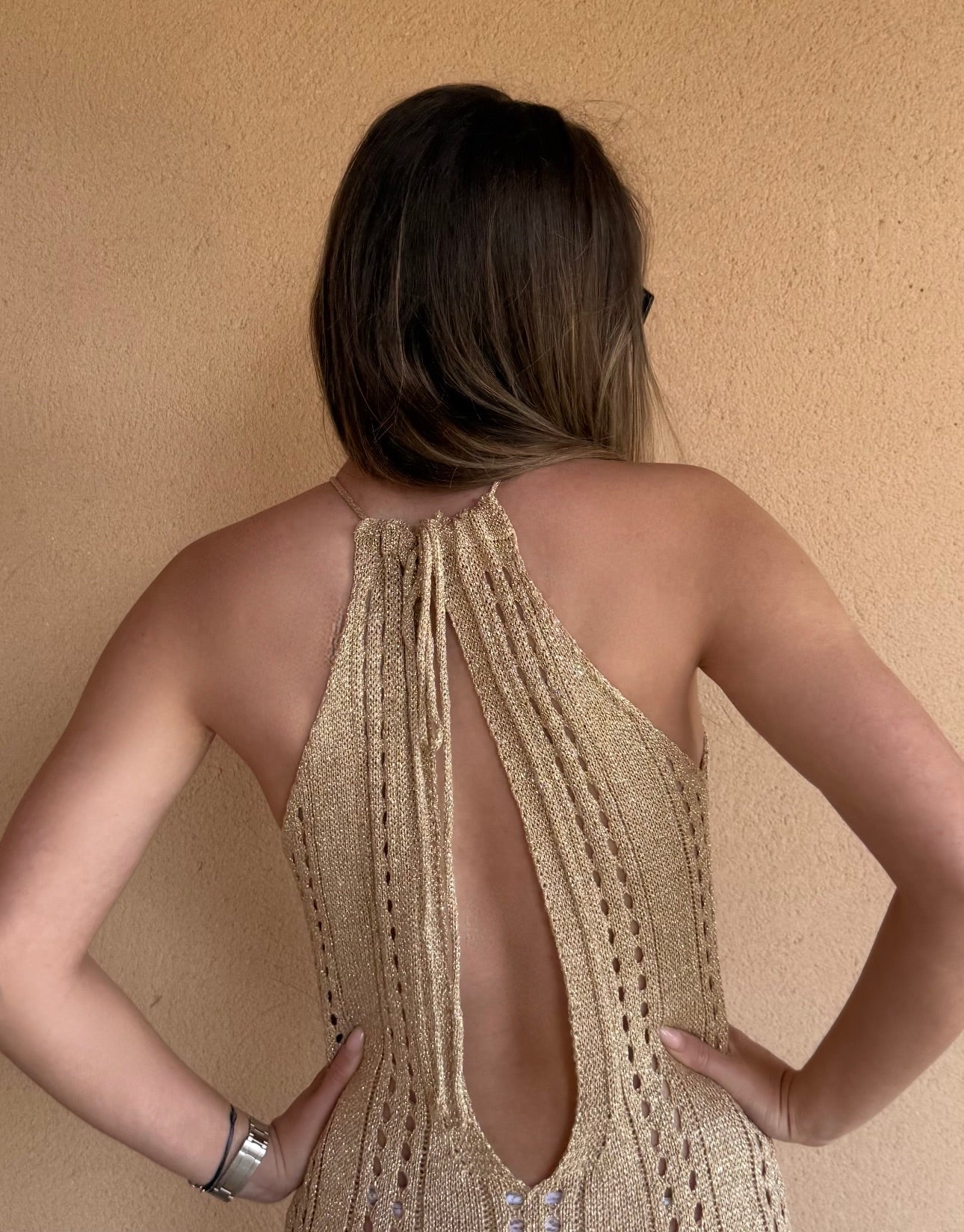 Robe longue plage - Doré