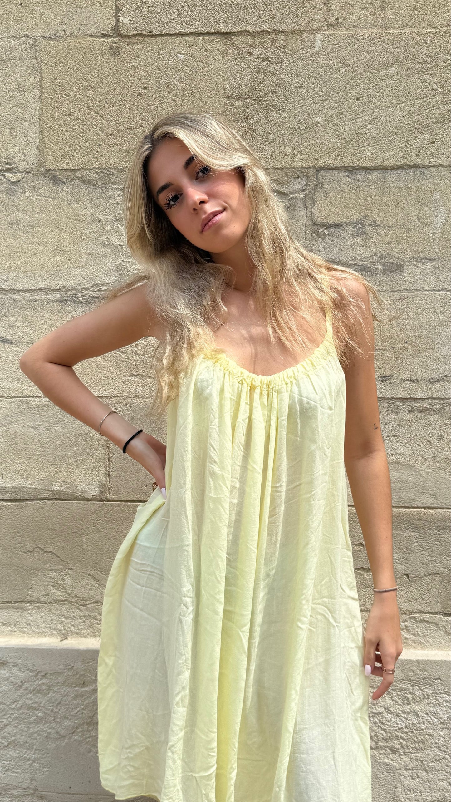 Robe " Palm " - Jaune