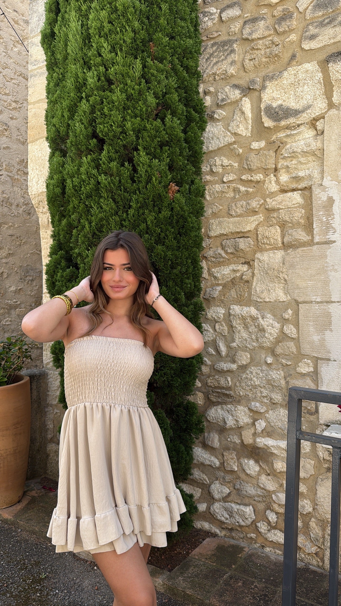 Robe short " Hoana" - Beige