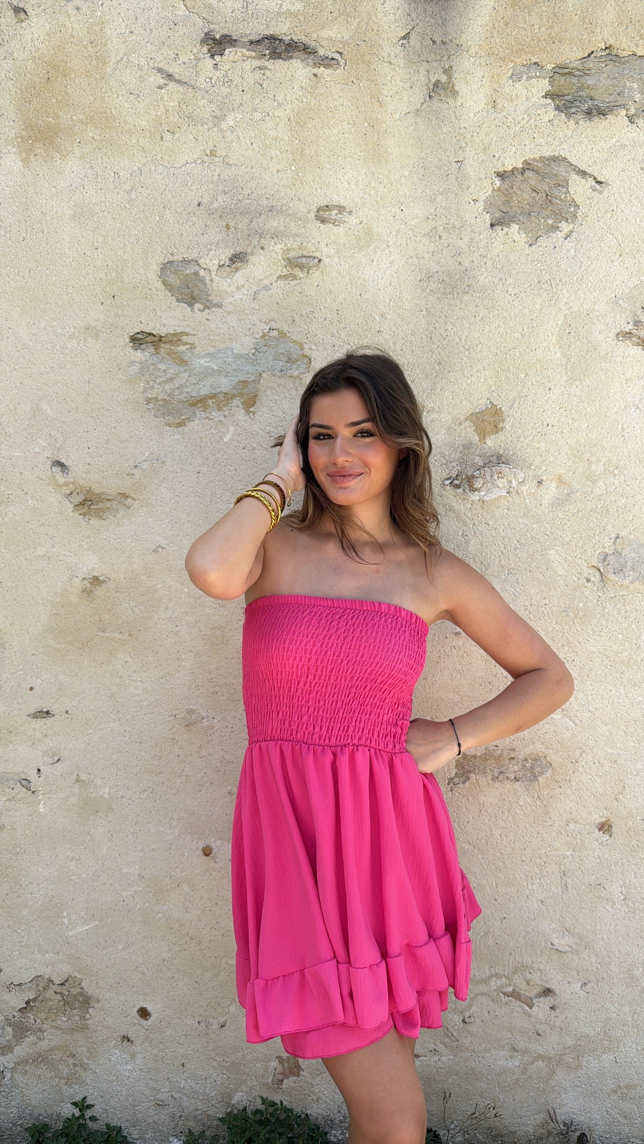 Robe short "Hoana" - Rose