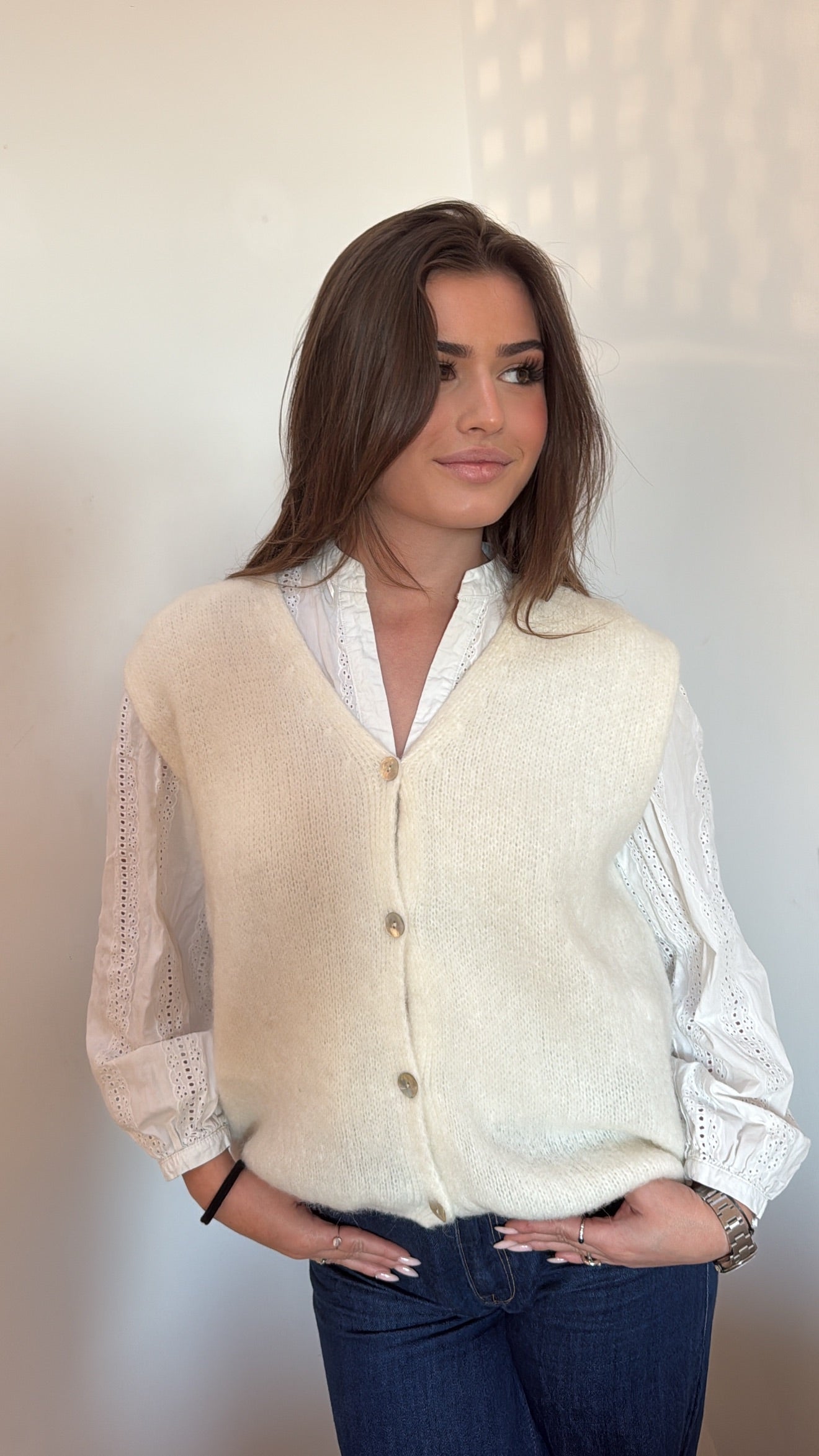 Gilet sans manches "nana" - Blanc