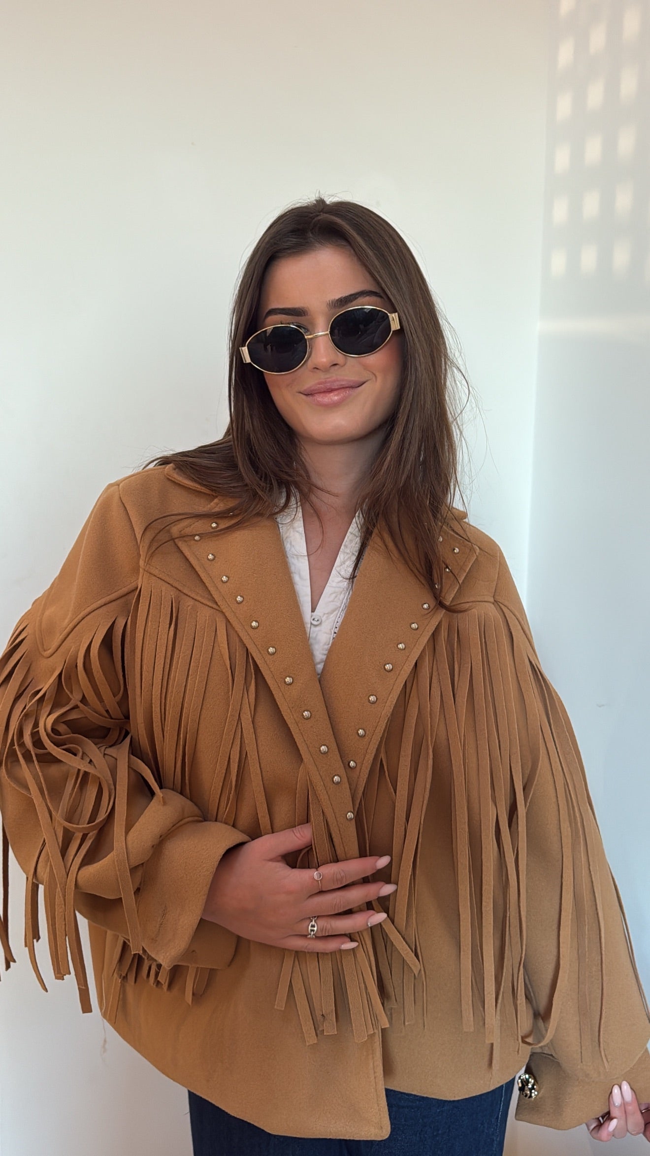 Veste à franges « lipa » - Marron