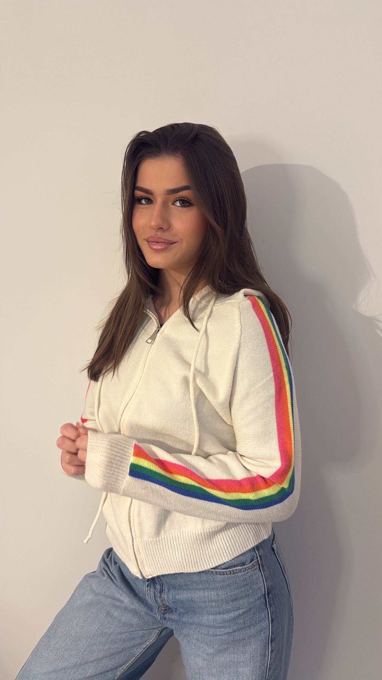 Gilet zippé arc-en-ciel