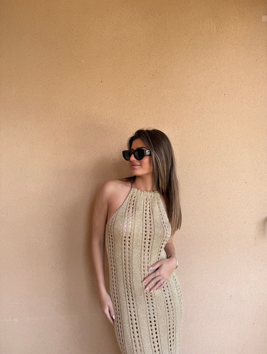 Robe longue plage - Doré