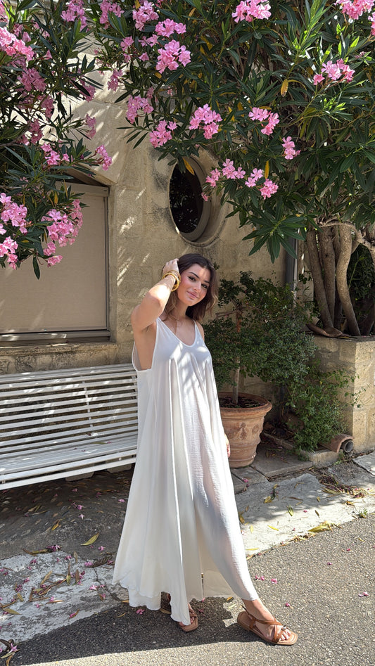 Robe longue fluide blanche