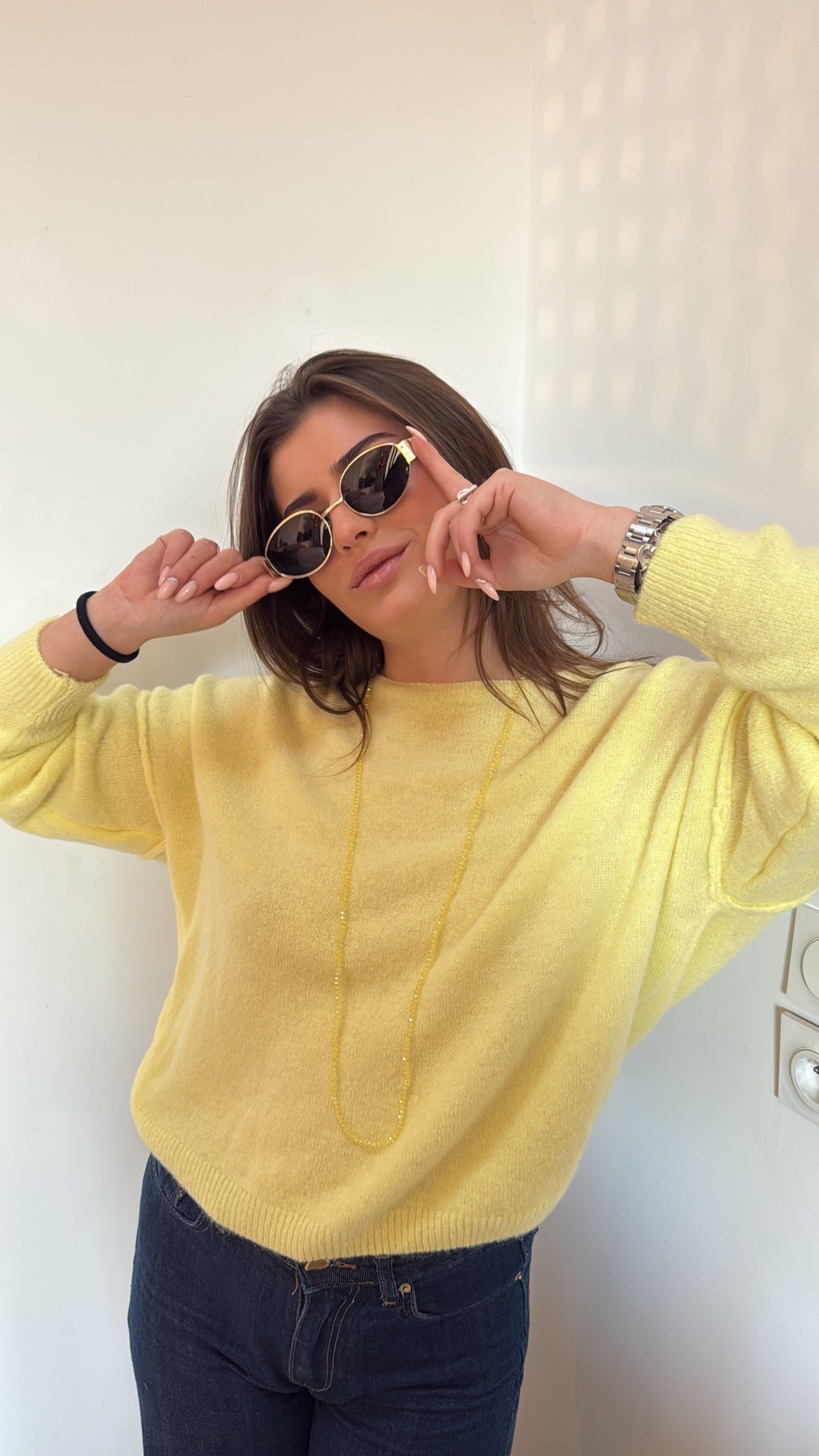 Pull "summer" - Jaune