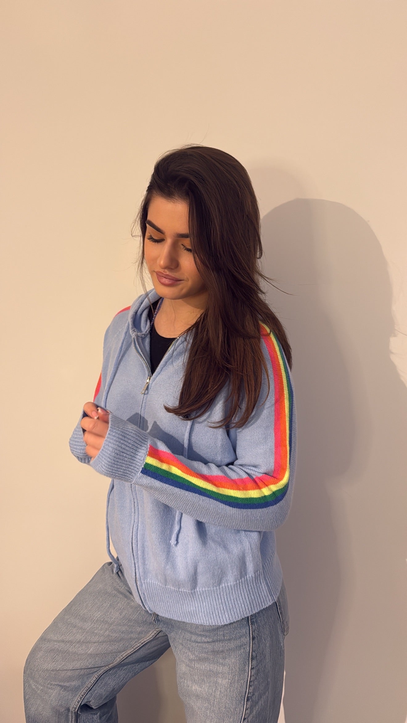 Gilet zippé arc-en-ciel