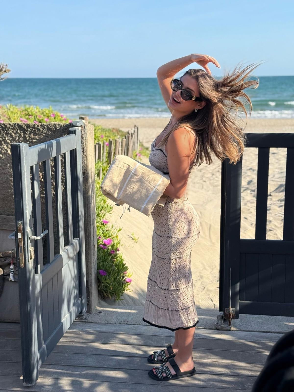 Robe "Plage" en crochet - Beige